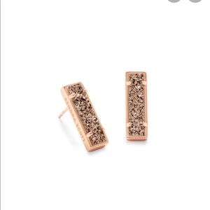 NWT Kendra Scott Lady Stud in Rose Gold Druzy